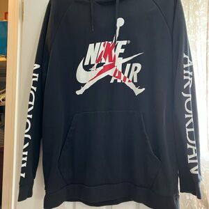 Nike Black and Red Air Jordan sweatshirt with hood